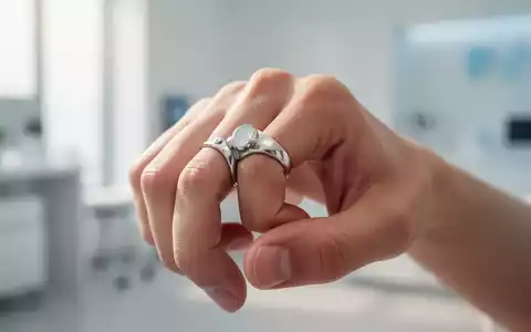 Nahaufnahme einer Hand mit einem Akupressurring an einem Finger, der den LI4-Punkt zwischen Daumen und Zeigefinger betont. - Foto: über boerse-global.de