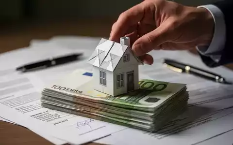 Eine Hand legt ein kleines Papierhaus auf einen Stapel Euro-Banknoten, um Immobilienbesteuerung und Spekulationssteuer darzustellen. - Foto: über boerse-global.de