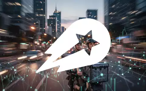 Abstrakte Szene des Essensliefersektors mit verschwommenen Stadtlichtern und angedeuteten digitalen Netzwerken, die Marktwert und Dynamik vermitteln. - Foto: über boerse-global.de