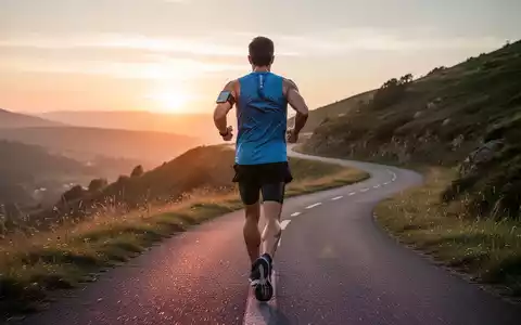 Ein Läufer von hinten auf einem malerischen Weg bei Sonnenaufgang, der die Vorbereitung auf einen Halbmarathon symbolisiert. - Foto: über boerse-global.de