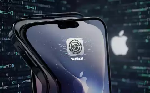 Nahaufnahme eines iPhone 17 Pro Max-Bildschirms mit fehlendem Einstellungssymbol, unscharfer Hintergrund aus digitalem Code. - Foto: über boerse-global.de