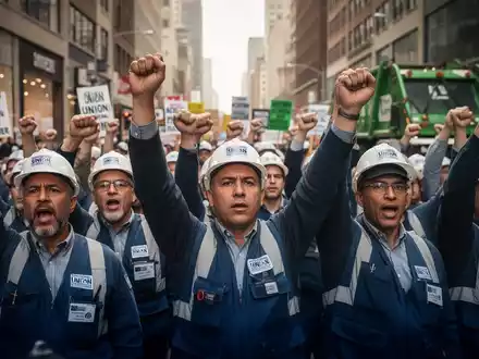 Eine Gruppe von Gewerkschaftsmitgliedern streikt vor einem Einzelhandelsgeschäft, um bessere Arbeitsbedingungen zu fordern. - Foto: über boerse-global.de