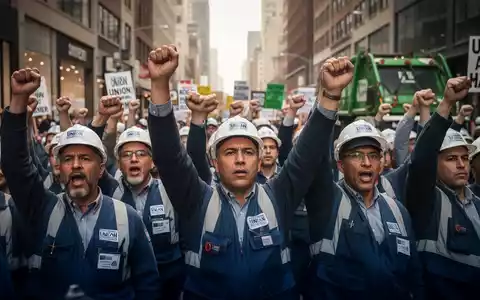 Eine Gruppe von Gewerkschaftsmitgliedern streikt vor einem Einzelhandelsgeschäft, um bessere Arbeitsbedingungen zu fordern. - Foto: über boerse-global.de