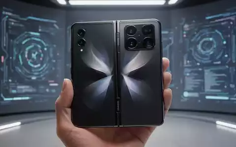Nahaufnahme des rückseitigen Multi-Linsen-Kamera-Arrays eines futuristischen Samsung Galaxy Z Fold 8 Ultra, gehalten von einer Hand. - Foto: über boerse-global.de