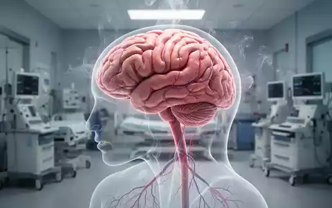 Ein stilisiertes menschliches Gehirn mit sichtbaren Blutgefäßen und leichtem Rauch, das Lungenerkrankungen symbolisiert, in einem Krankenhausumfeld. - Foto: über boerse-global.de