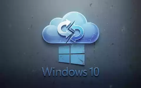 Stilisierte Wolke mit unterbrochenem Sync-Symbol über altem Windows-10-Logo, symbolisiert eingestellten OneDrive-Support. - Foto: über boerse-global.de