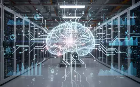 Leuchtendes, komplexes neuronales Netzwerk über subtilem Industriehintergrund, symbolisiert fortschrittliche KI und Automatisierung. - Foto: über boerse-global.de