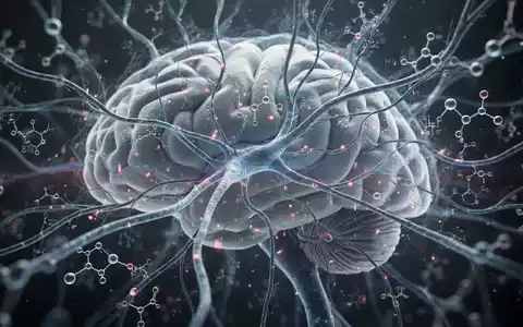 Abstrakte Darstellung von Neuronen und Gehirnaktivität, die mit chemischen Strukturen verschmelzen und Kreatin für die kognitive Funktion symbolisieren. - Foto: über boerse-global.de