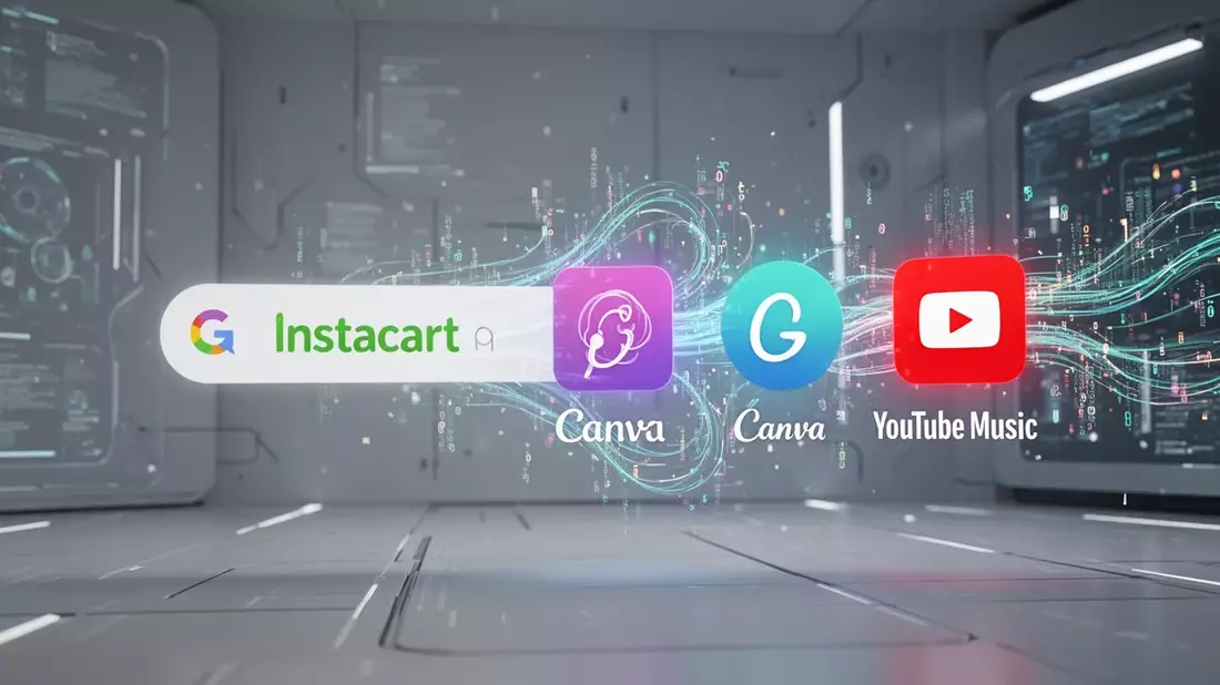 Google KI-Suche: Neue Connected Apps für Instacart, Canva und YouTube Music