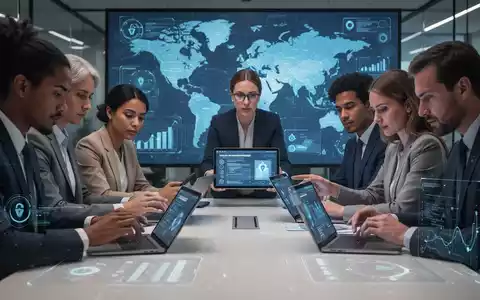 Eine vielfältige Gruppe von Geschäftsleuten arbeitet in einem modernen Büro, das globale Onboarding-Strategien und digitale Compliance symbolisiert. - Foto: über boerse-global.de