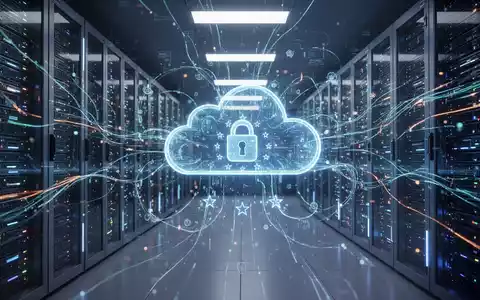 Ein futuristischer Serverraum mit leuchtenden Datenströmen, der digitale Souveränität und sicheres Cloud Computing symbolisiert. - Foto: über boerse-global.de