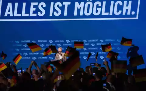 AfD-Chefin Alice Weidel sprach beim Wahlkampfauftakt in Magdeburg. - Foto: Klaus-Dietmar Gabbert/dpa