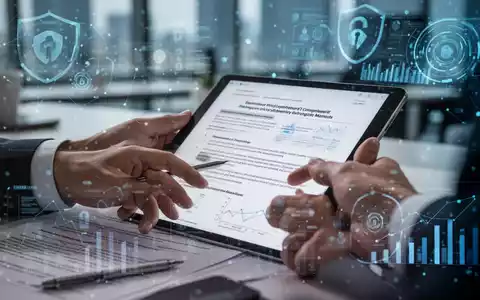 Hände prüfen rechtliche Dokumente und digitale Daten auf einem Tablet, symbolisiert Datenschutz-Compliance und regulatorische Änderungen. - Foto: über boerse-global.de