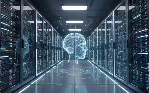 Leuchtende Server-Racks in einem modernen Rechenzentrum, das fortschrittliche KI-Technologie und Datenverarbeitung repräsentiert. - Foto: über boerse-global.de