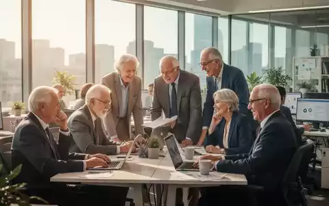 Ältere, engagierte Fachkräfte arbeiten zusammen in einem modernen Büro, symbolisierend Erfahrung und Wert in der Arbeitswelt. - Foto: über boerse-global.de