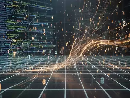 Digitale Illustration von unendlich erweiterten Datenzeilen über ein Tabellenraster hinaus, die große Datensätze und die Überwindung von Softwaregrenzen darstellt. - Foto: über boerse-global.de