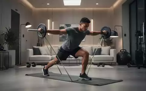 Eine Person führt Körpergewichtsübungen mit Widerstandsbändern in einem modernen Heim-Fitnessstudio aus. - Foto: über boerse-global.de