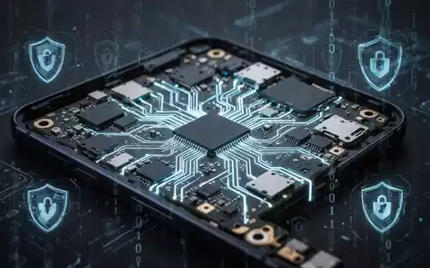 Nahaufnahme eines Smartphone-Motherboards mit leuchtenden Leiterbahnen, symbolisiert digitale Sicherheitslücken und komplexe Technologie. - Foto: über boerse-global.de