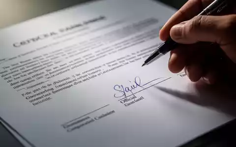 Nahaufnahme eines juristischen Dokuments oder Vertrags, teilweise von einer Hand mit einem Stift verdeckt, das Compliance symbolisiert. - Foto: über boerse-global.de