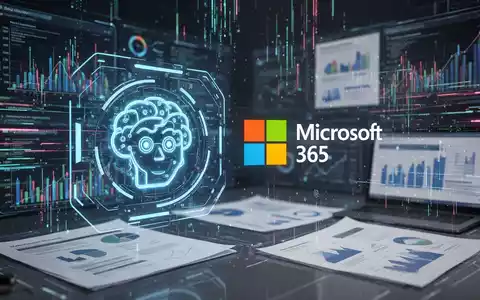 Holografische Benutzeroberfläche mit KI-Assistent-Symbol und Microsoft 365-Logo, die KI-Integration in Produktivitätstools darstellt. - Foto: über boerse-global.de