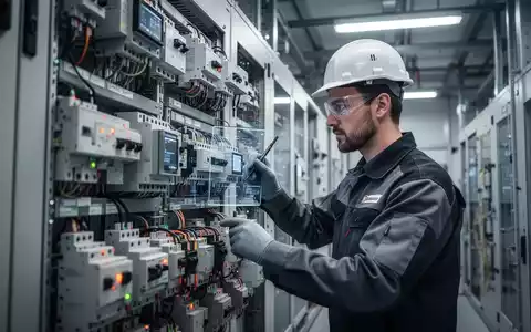 Ein Servicetechniker prüft elektrische Schaltanlagen in einer modernen Industrieanlage, symbolisch für den Bedarf an qualifiziertem Personal. - Foto: über boerse-global.de