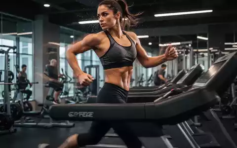 Eine Person trainiert intensiv auf einem Laufband in einem modernen Fitnessstudio, der Fokus liegt auf der Körpermitte und der Bewegung. - Foto: über boerse-global.de