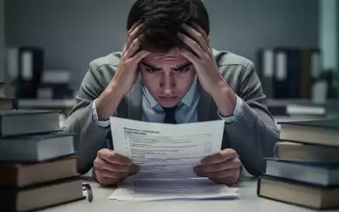 Eine Person sitzt mit den Händen am Kopf an einem Tisch, umgeben von verschwommenen Büchern oder Dokumenten, was Stress und Prüfungsangst symbolisiert. - Foto: über boerse-global.de