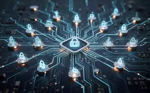 Eine stilisierte, leuchtende Leiterplatte mit Verbindungslinien zwischen Knoten, die Open-Source-Kollaboration und Projektmanagement symbolisiert. - Foto: über boerse-global.de