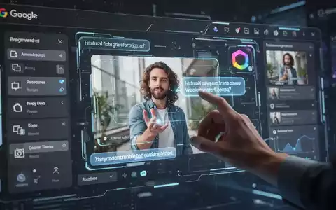 Futuristisches digitales Interface mit KI-Bildbearbeitungstools, Hand interagiert mit holografischem Bildschirm zur Fotobearbeitung. - Foto: über boerse-global.de