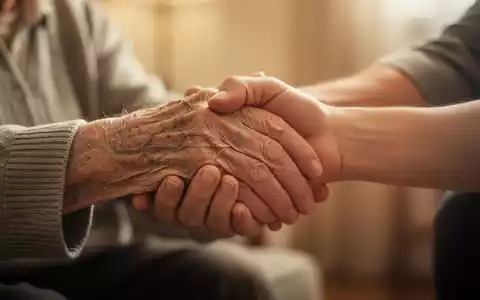 Die Hand einer älteren Person hält sanft die Hand einer jüngeren Person, was Unterstützung und Verbundenheit symbolisiert. - Foto: über boerse-global.de