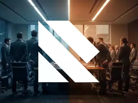 Zwei Gruppen von Vorstandsmitgliedern, die sich in einem schwach beleuchteten Konferenzraum voneinander abwenden, symbolisieren eine gespaltene Entscheidung. - Foto: über boerse-global.de