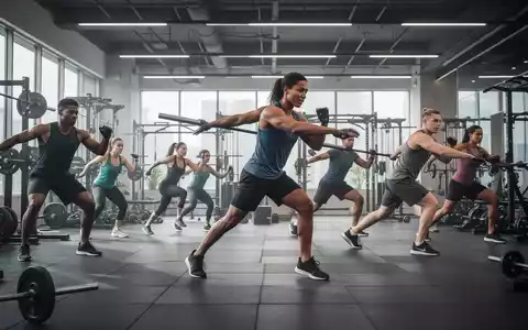 Eine Gruppe von Menschen führt dynamische Ganzkörper-Fitnessübungen in einem modernen Fitnessstudio aus, das auf funktionelles Training ausgelegt ist. - Foto: über boerse-global.de