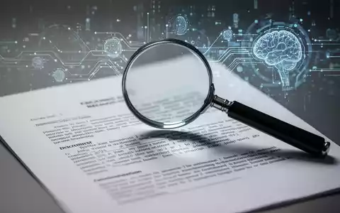 Eine Nahaufnahme eines juristischen Dokuments mit einer Lupe, die über den Text fährt, und angedeuteten digitalen Datenflüssen im Hintergrund. - Foto: über boerse-global.de