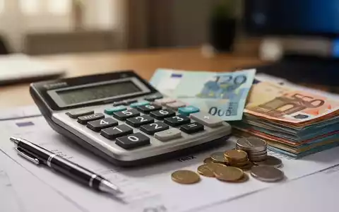 Ein Taschenrechner mit Stift, Euro-Banknoten und Münzen auf einem Schreibtisch, der Steuerersparnisse und Finanzoptimierung symbolisiert. - Foto: über boerse-global.de
