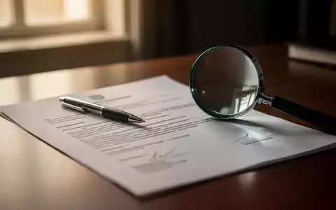 Nahaufnahme eines amtlichen Dokuments mit deutschem Text, einem Stift und einer Lupe auf einem Holztisch, Fokus auf die Überprüfung. - Foto: über boerse-global.de