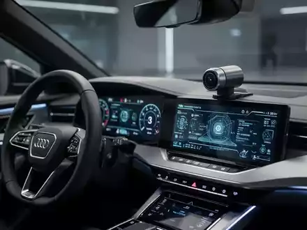 Nahaufnahme eines modernen Armaturenbretts mit einer integrierten Kamera oder einem Sensor, der auf den Fahrer gerichtet ist. - Foto: über boerse-global.de