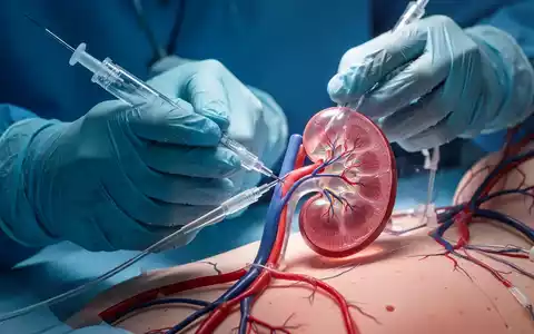 Nahaufnahme der Hände eines Arztes, der mit einem Katheter ein medizinisches Verfahren an einem anatomischen Nierenmodell durchführt. - Foto: über boerse-global.de