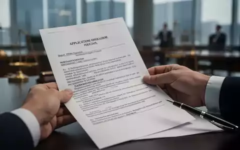 Nahaufnahme einer Hand, die ein offizielles Dokument hält, im Hintergrund ein unscharfes Büro, das rechtliche Prozesse symbolisiert. - Foto: über boerse-global.de