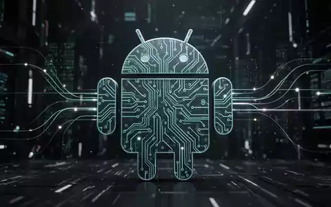 Android-Roboter-Logo mit Datenflusslinien, symbolisiert EU-Untersuchung zu Googles Datenaustausch und Wettbewerb in der Technologiebranche. - Foto: über boerse-global.de