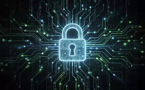 Leuchtendes neuronales Netzwerk schützt digitales Vorhängeschloss, symbolisiert KI in der Cybersicherheit gegen Zero-Day-Exploits. - Foto: über boerse-global.de