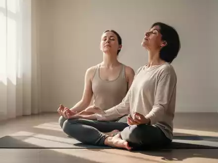 Eine Person sitzt in ruhiger Meditation, umgeben von sanftem Licht, das Entspannung und Achtsamkeit symbolisiert. - Foto: über boerse-global.de