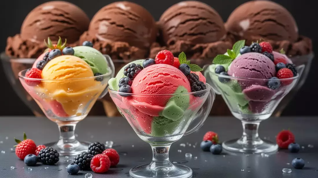 Eisgenuss im Sommer: Kalorienvergleich von Sorbet bis Schokolade