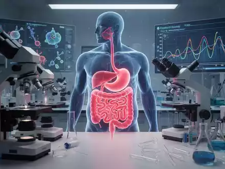 Medizinische Forschung zur menschlichen Verdauung und Darmgesundheit mit wissenschaftlichen Instrumenten und Datenvisualisierung. - Foto: über boerse-global.de