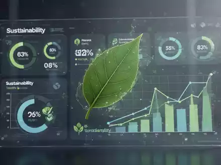 Eine digitale Benutzeroberfläche mit Nachhaltigkeitsmetriken und Diagrammen, die Transparenz und Umweltauswirkungen darstellt. - Foto: über boerse-global.de