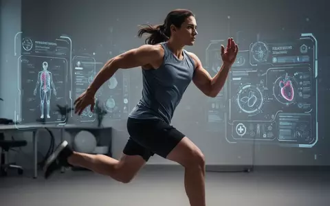 Eine Person in Bewegung, die körperliche Therapie darstellt, mit subtilen digitalen Gesundheitsschnittstellen im Hintergrund. - Foto: über boerse-global.de