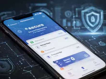 iPhone zeigt eine sichere Passwortverwaltungs-App mit biometrischer Authentifizierungsabfrage, symbolisiert digitale Sicherheit und Datenschutz. - Foto: über boerse-global.de