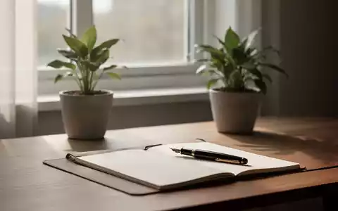 Ein ruhiger, minimalistischer Arbeitsplatz mit viel natürlichem Licht, einer einzelnen Topfpflanze und einem Notizbuch mit Füllfederhalter. - Foto: über boerse-global.de