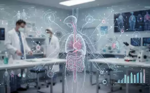 Abstrakte Darstellung von vernetzten Stoffwechsel- und Hormonsystemen mit subtilen digitalen Overlays, die Datenfluss und Gesundheitsmetriken andeuten. - Foto: über boerse-global.de