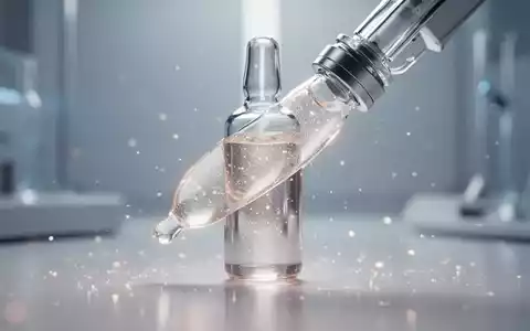 Nahaufnahme eines eleganten Glasfläschchens mit schimmerndem Serum, umgeben von sanftem Licht, das wissenschaftliche Innovation darstellt. - Foto: über boerse-global.de
