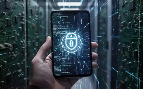 Eine Hand hält ein modernes Smartphone mit leuchtendem Bildschirm, der digitalen Code zeigt, symbolisch für Software-Updates und technologischen Wandel. - Foto: über boerse-global.de